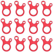 Ferramenta per stiro a forma rettangolare - 12 pezzi - Alluminio - Spillo regolabile - Accessorio esterno - Rosso fuoco - 3,4 x 5 cm