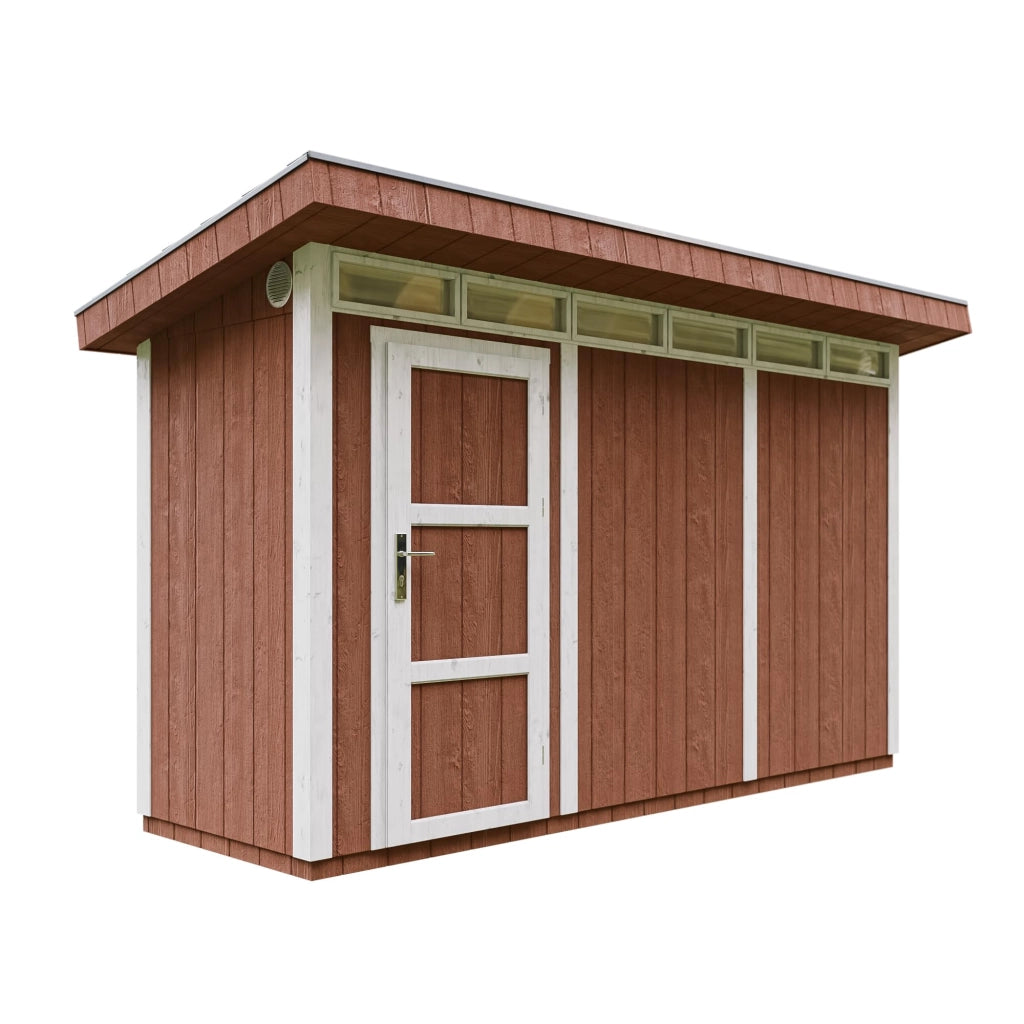 Casetta da Giardino di QUALIT? PREMIUM 4,3m?²-L161xW411cm - TIMBELA M902-REDWOOD RED