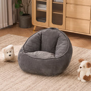 Poltrona pouf - con forma ergonomica avvolgente e facile pulizia - in corduroy - grigio