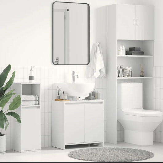 Armadio da Bagno Bianco 60x33x61 cm in Truciolato cod mxl 11875