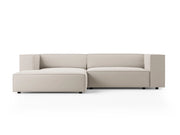 Cosmopolitan Design - Divano angolare sinistro "Arendal" 3 posti in velluto ecru 