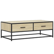 Tavolino salotto | Tavolino da caff¨¨ | Tavolino da Soggiorno Rovere Sonoma 100x50x35 cm Multistrato Metallo