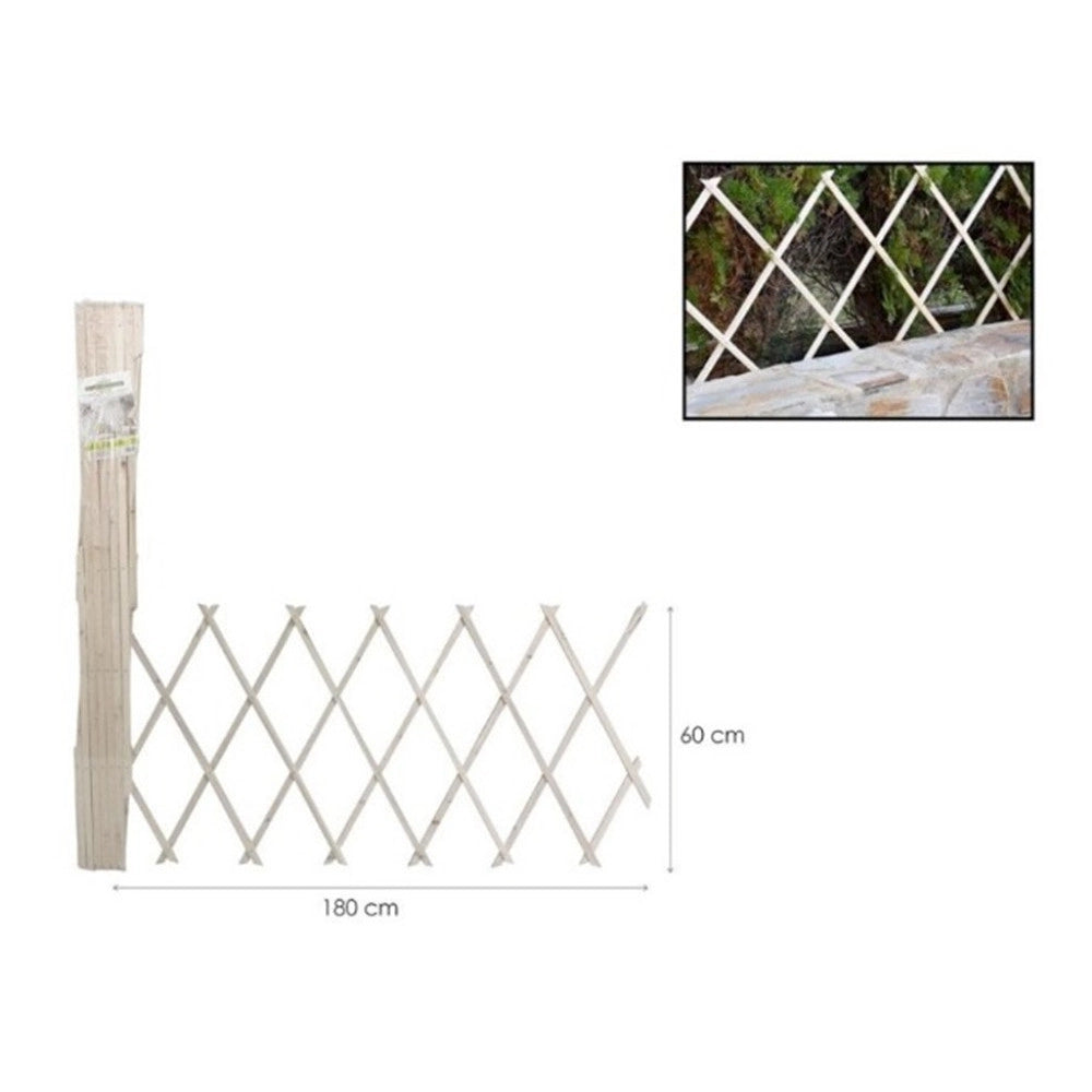 Trade Shop - Traliccio Estensibile In Legno Naturale Chiaro Piante Rampicanti Giardino 180x60cm 222729 -