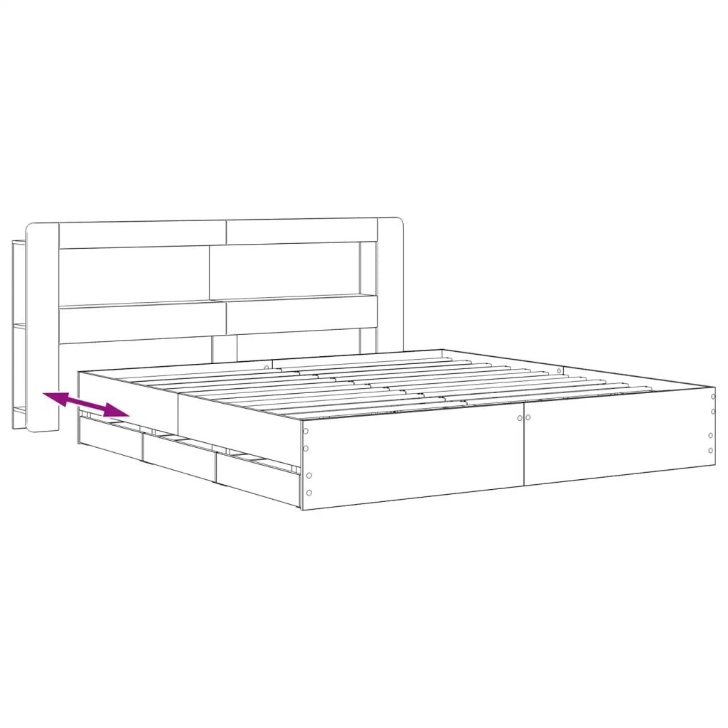 Struttura del letto con stoccaggio e testata Rovere Artigianale 3445832