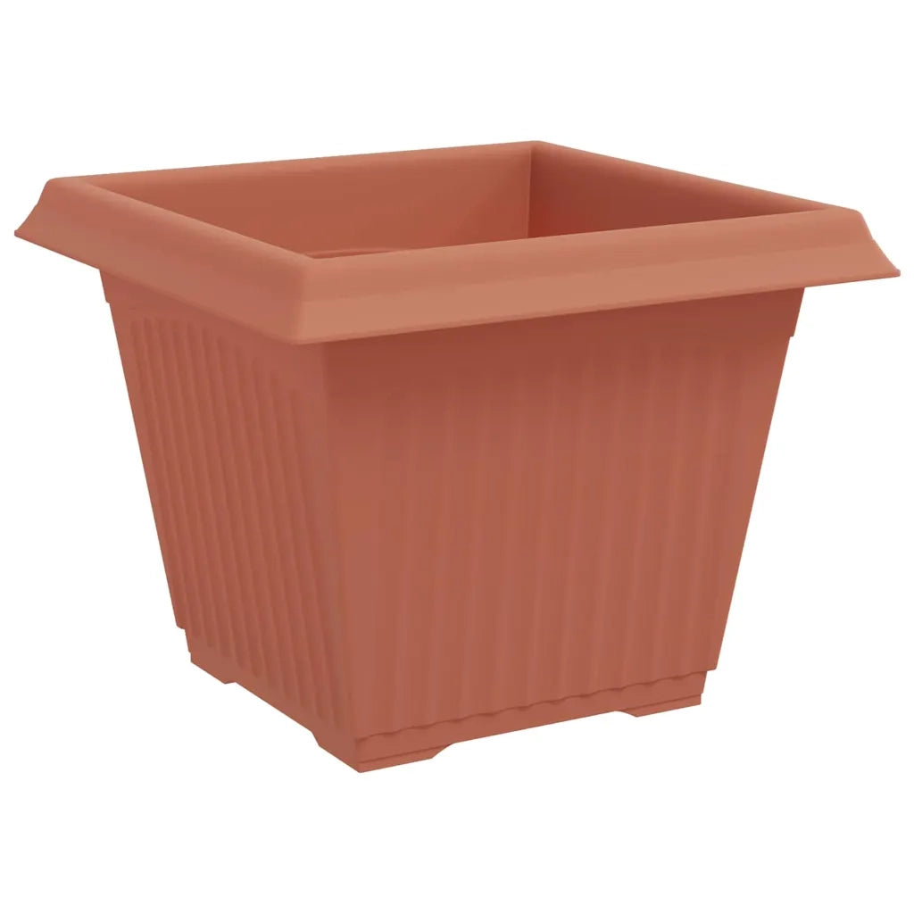 Vaso quadrato per fiori 24 pcs Rosso Mattone Plastica