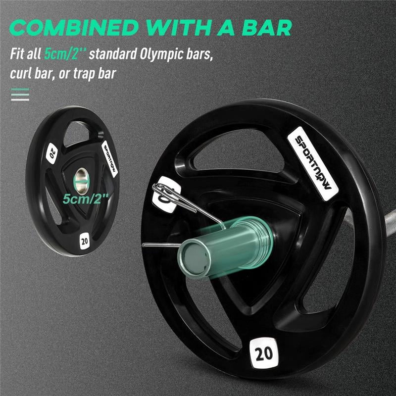 SET DI 2 DISCHI PESI IN ACCIAIO CON RIVESTIMENTO IN GOMMA PER BILANCIERE 20 KG