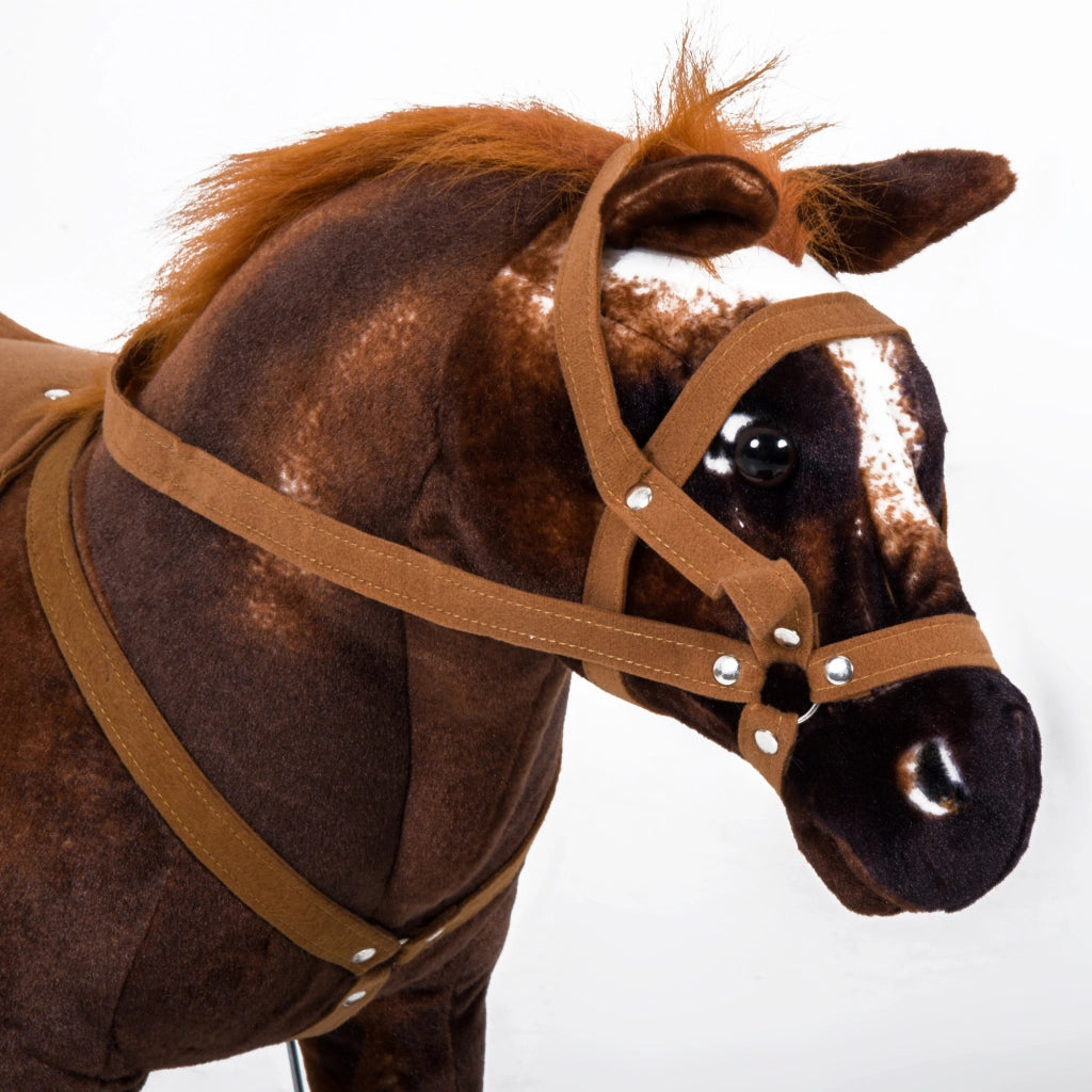 Cavallo a Dondolo Giocattolo con Suoni ¨C Zephmum ¨C Marrone e Bianco 85x28x60 cm