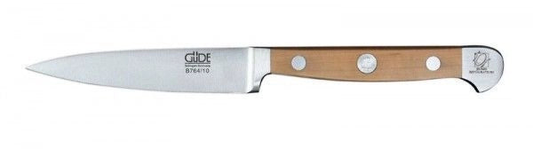Güde B764-10 Alpha Birne Coltello Spelucchino 10 cm Lama Forgiata a Mano in Acciaio al Cromo-Vanadio-Molibdeno Durezza 56±1 HRC Manico in Legno di Pero colore Legno