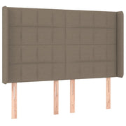 Testiera | Testata ad Orecchio Tortora 147x16x118/128 cm in Tessuto