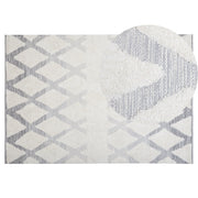 Tappeto da Zona Beige Cotone Intrecciato a mano pelo lungo 140 x 200 cm Moderno
