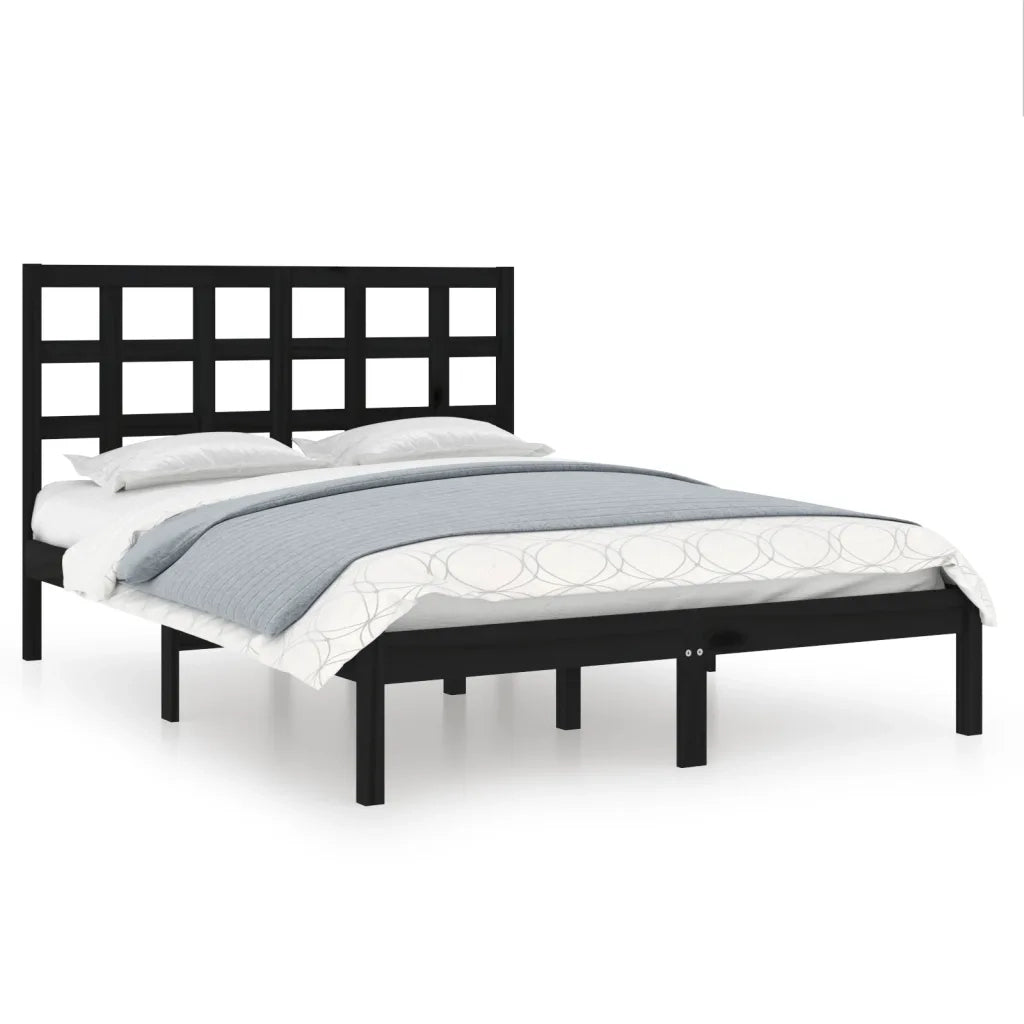 Giroletto Nero in Legno Massello 140x190 cm 3105454