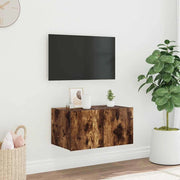Mobile TV a Parete con Luci LED Rovere Fumo 60x35x31 cmcod mxl 86203