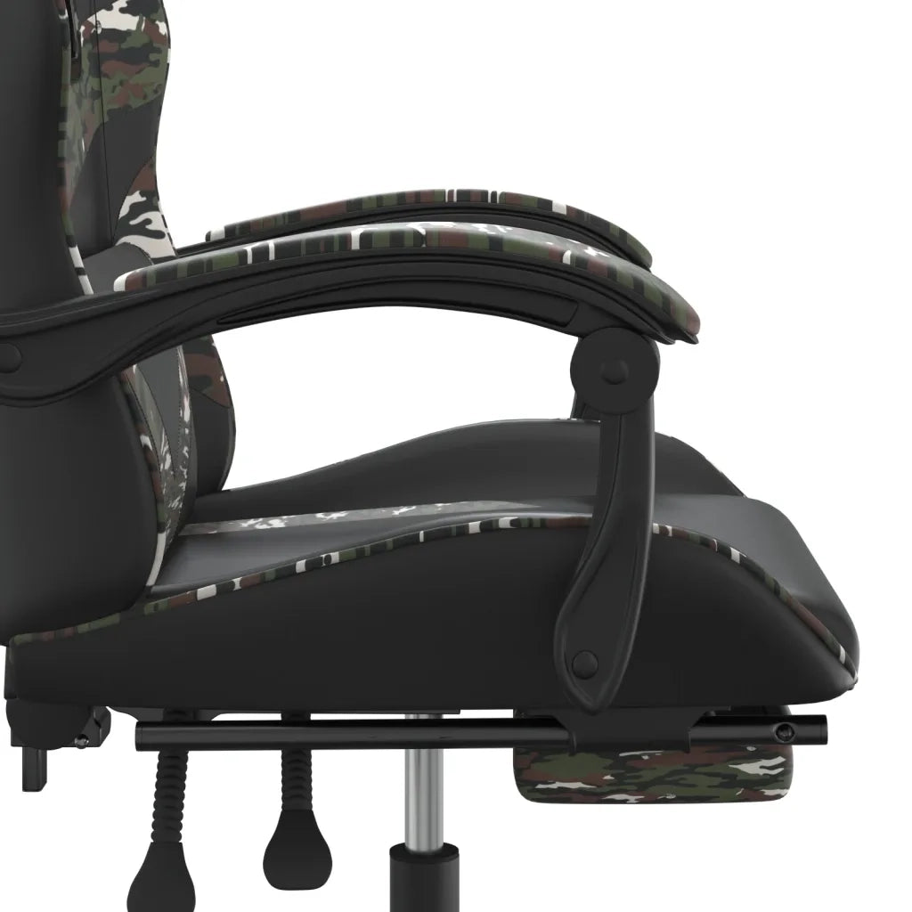 Sedia da Gaming | Sedia da e-sports con Poggiapiedi Nero e Mimetico in Similpelle