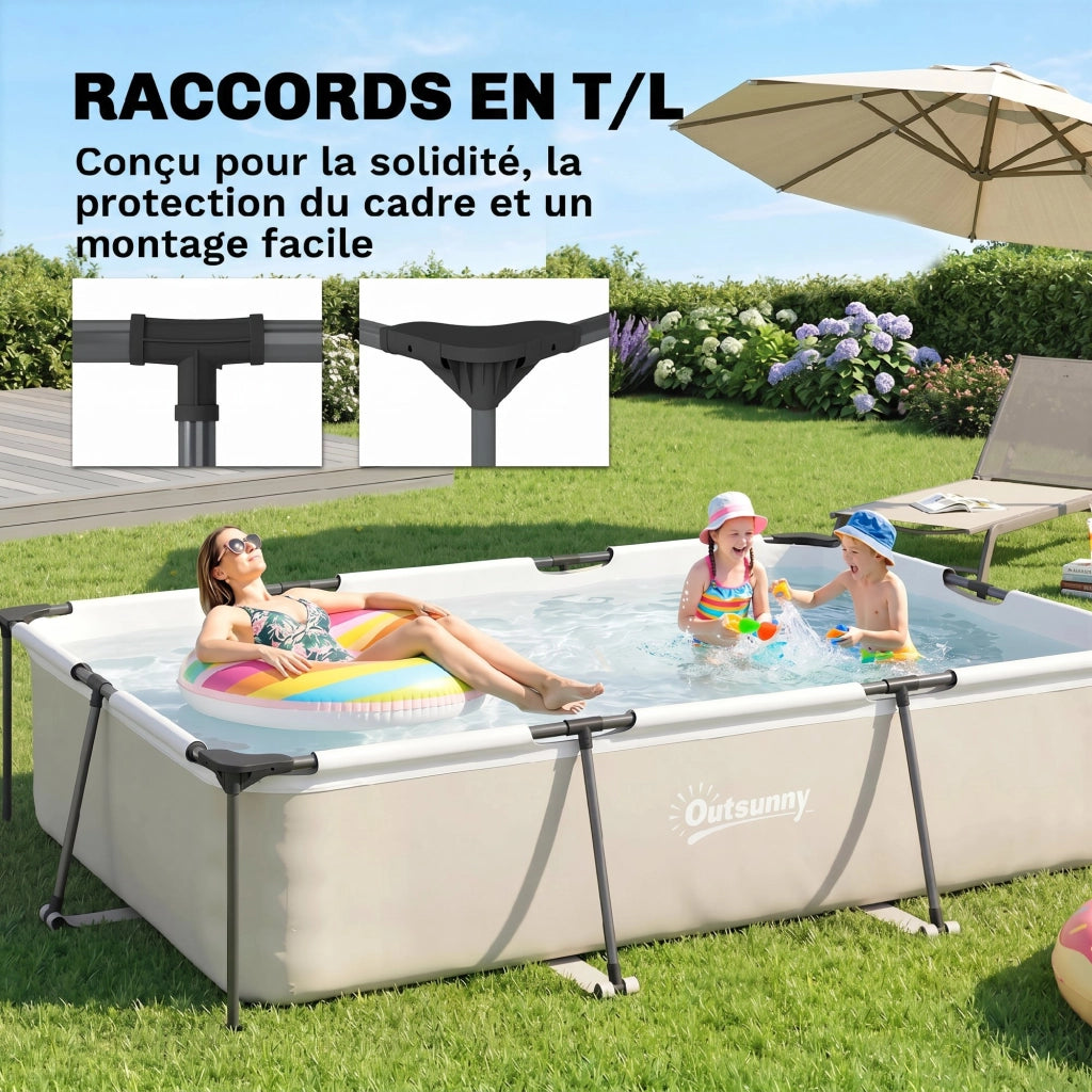 Piscine Tubolare Rectangolare ¨C zephmum ¨C Grigio 316x238x66,5cm PVC