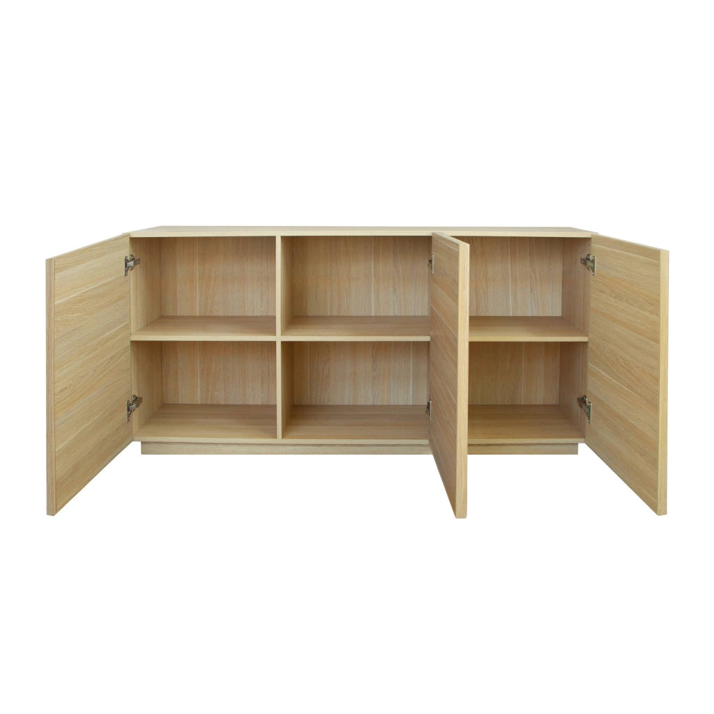 Credenza effetto legno 3 ante, 160cm, marrone naturale