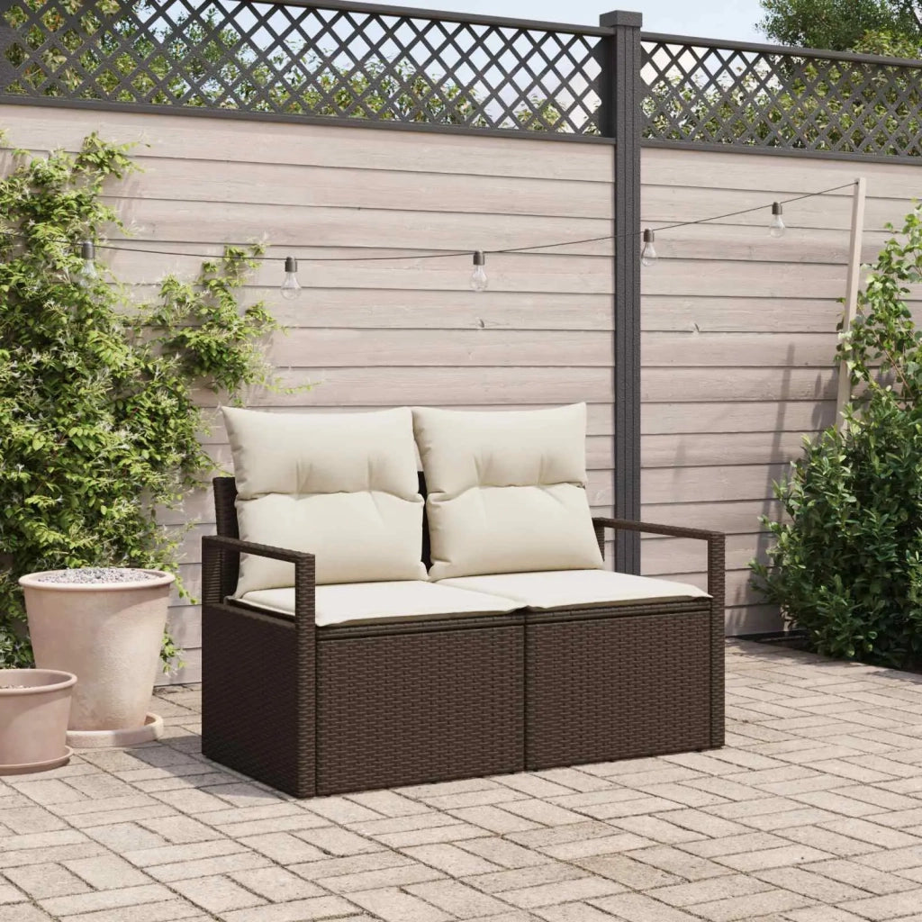 Divano da giardino con cuscino 120 x 62 x 69 cm. polyrattan 42006753