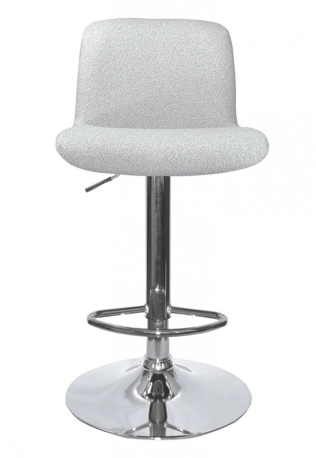 Set 2 Sgabelli Bar 41x46x86/107 cm in Poliestere Rafael Cromo-Grigio Chiaro