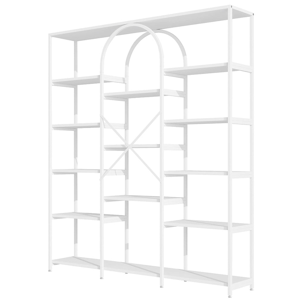 Scaffale moderno - Xylo - 160x30x180 cm - Bianco - Multiscomparti design rettangolare-curvo
