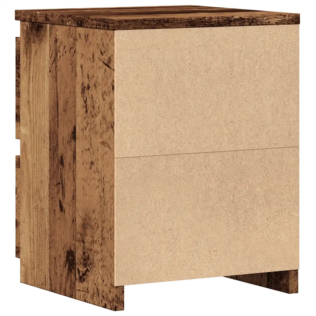 Comodini 2 pz-Set di 2 Tavolino da notte Legno Antico 30x30x40 cm in Legno Multistrato