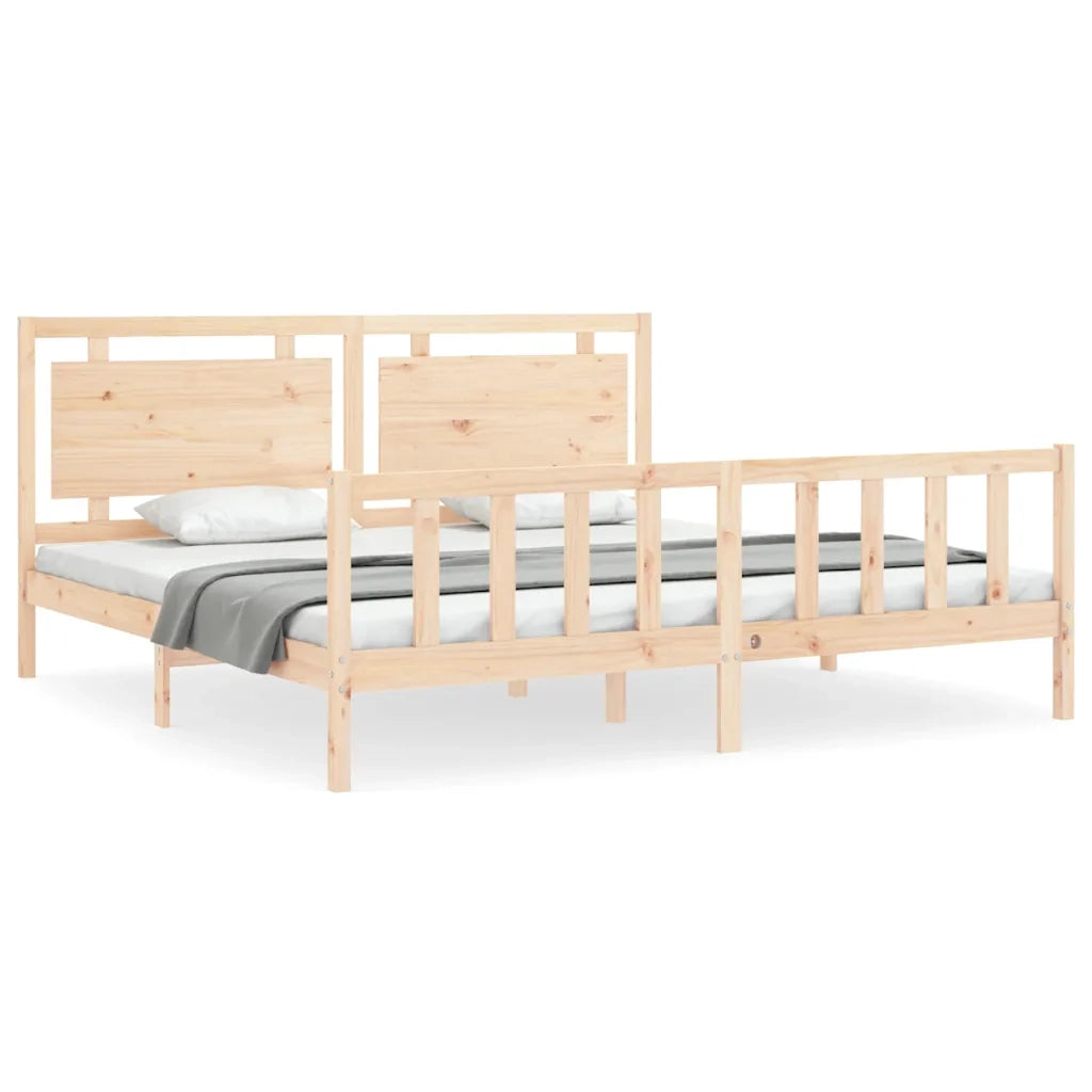 Giroletto con Testiera-Struttura Letto con testiera 180x200 cm in Legno Massello