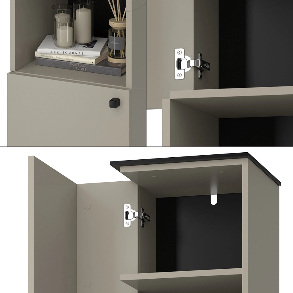 Vicco Armadio per il bagno Grigio 37 x 192 cm con 2 porte