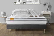 Pacchetto letto completo - Materasso 180x200cm + Box spring con doghe (kit) + 2 cuscini + Piumino - Memo Luxe