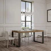 Tavolo allungabile 140/244x90 cm Tecno colore noce gambe antracite