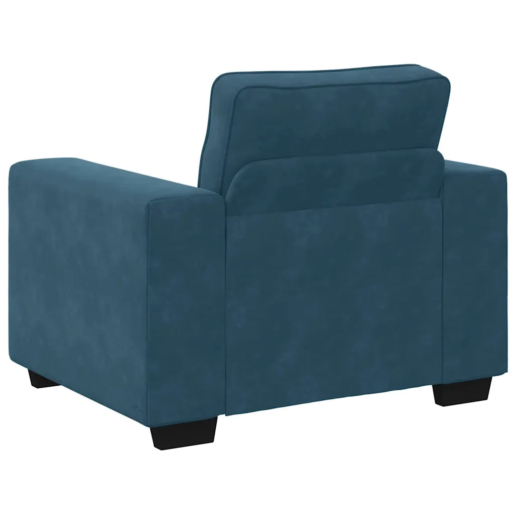vidaXL Divano Sedia Blu 60 cm Velluto