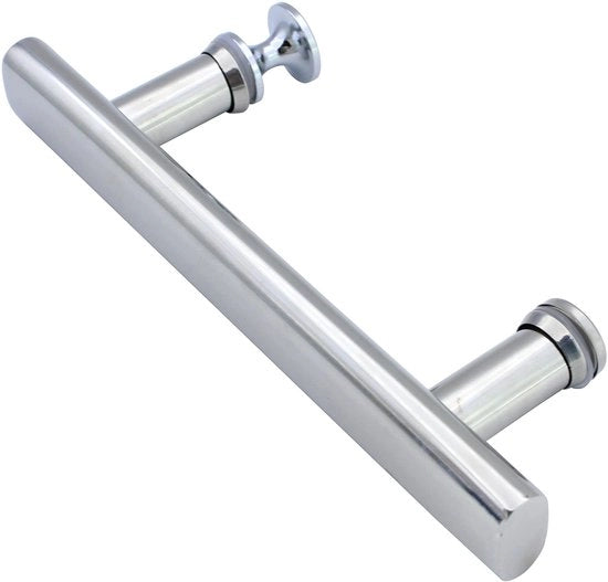 Maniglia per Doccia in Acciaio Inox 304 - Maniglia per Doccia in Vetro - Maniglia per Doccia con Maniglione 218x82x19mm - Distacco da 145mm - Montaggio Facile - Maniglia per Doccia con Viti di Regolazione