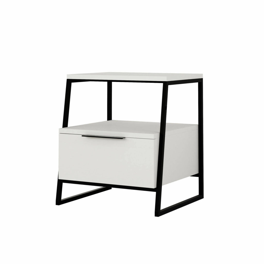Rosita, Comodino 2 Ripiani, 45x41x50h cm Bianco