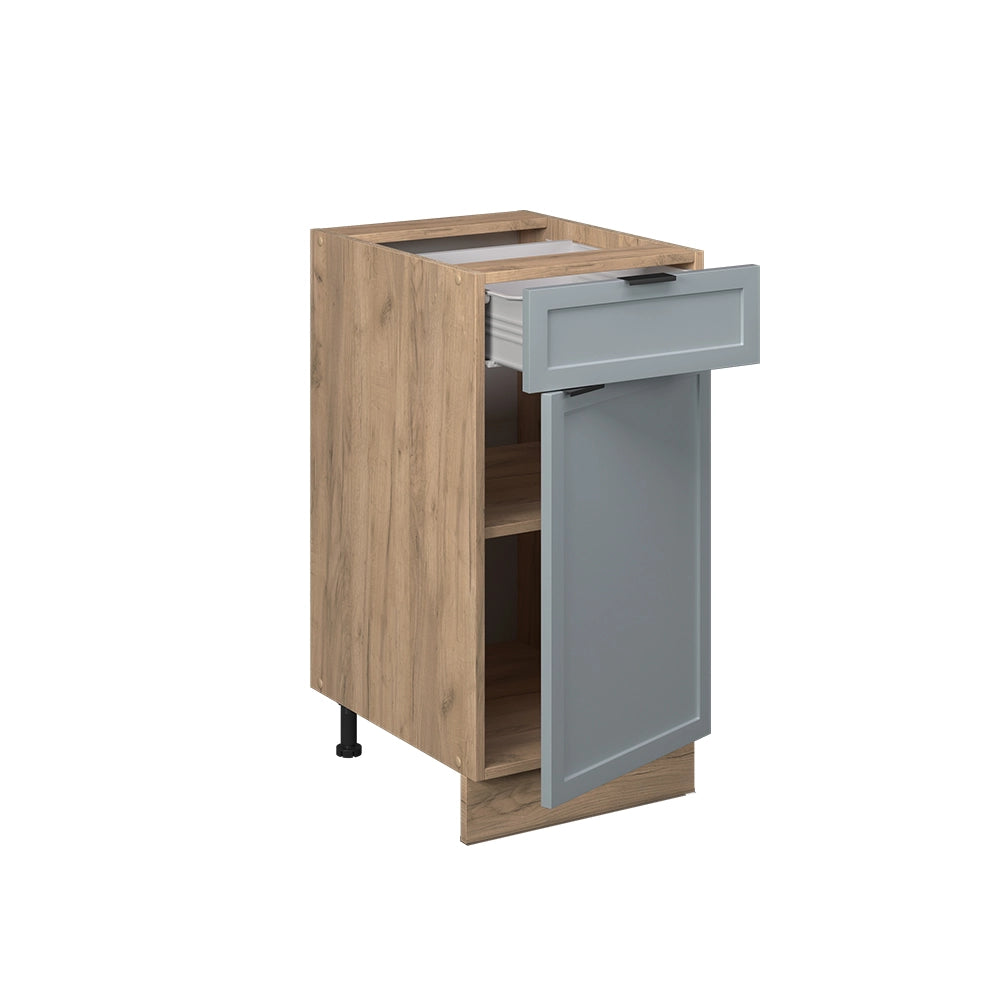 Mobiletto base per cucina Fame-Line Blu-grigio chiaro/Rovere dorato 40 cm, PL Antracite Vicco