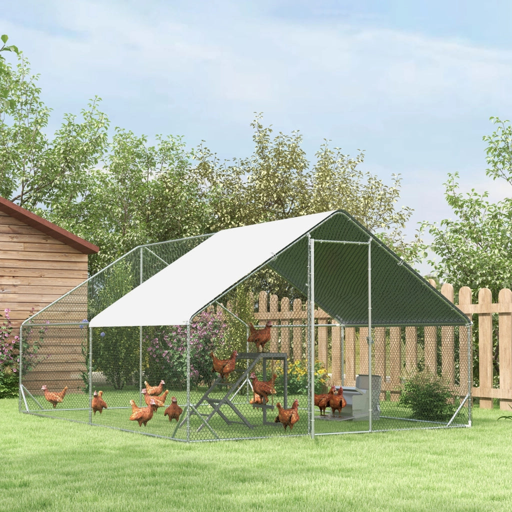 Perchoir in legno per galline con altalena, scala e piattaforma ¨C zephmum ¨C 96x40x71 cm, grigio