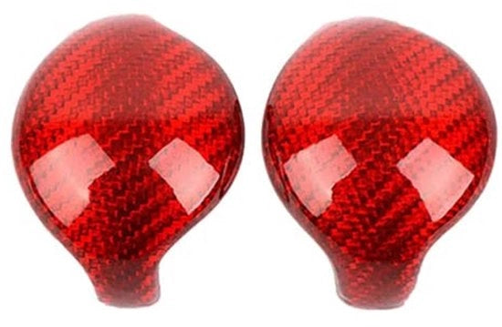 Manubrio della frizione sportivo - Fibra di carbonio Rosso - Adatto per Ford Mustang 2015-2019 - 2 Pezzi/set - Accessori per auto - Pannello di cambio protezione - Manubrio della frizione