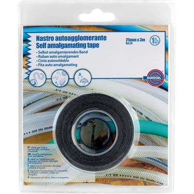NASTRO AUTOAGGLOMERANTE EUROCEL - NERO MM 25 ML 3,0 SP MM 0,75- 6 pezzi