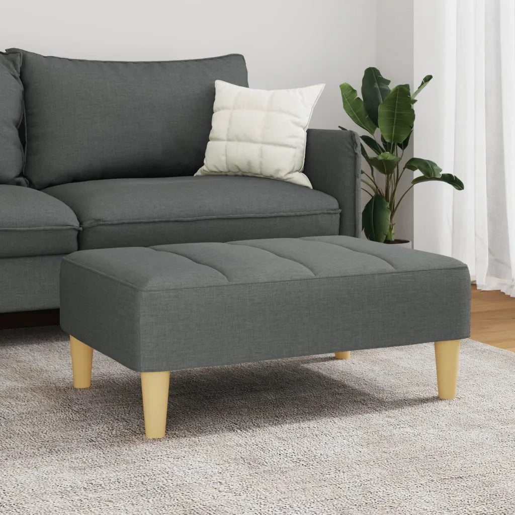 Poggiapiedi Grigio Scuro 77x55x31 cm in Tessuto