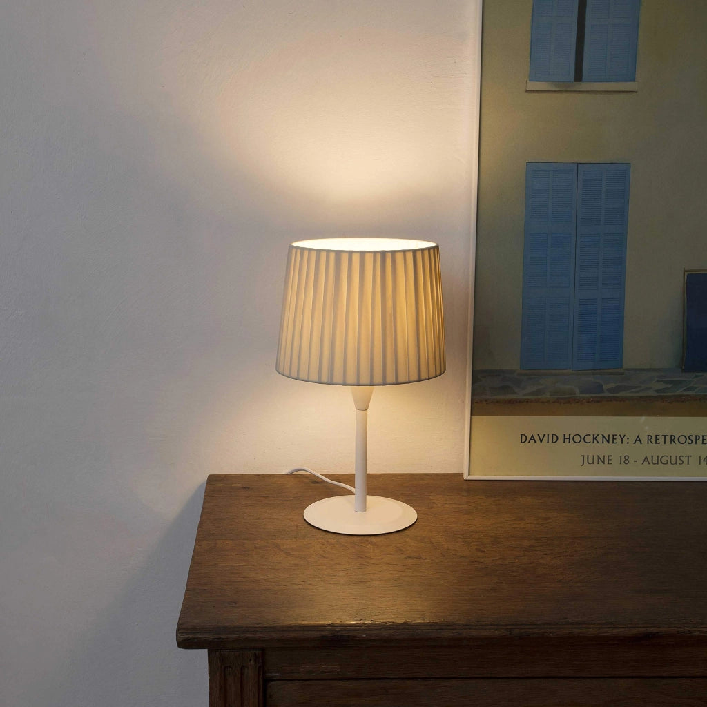 Faro Barcelona 64316-35 - SAMBA S Mini lampada da tavolo bianca/bordata beige