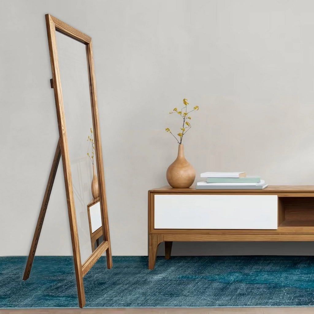 Crea, Specchio Forma Rettangolare, 45x145h cm Marrone Noce