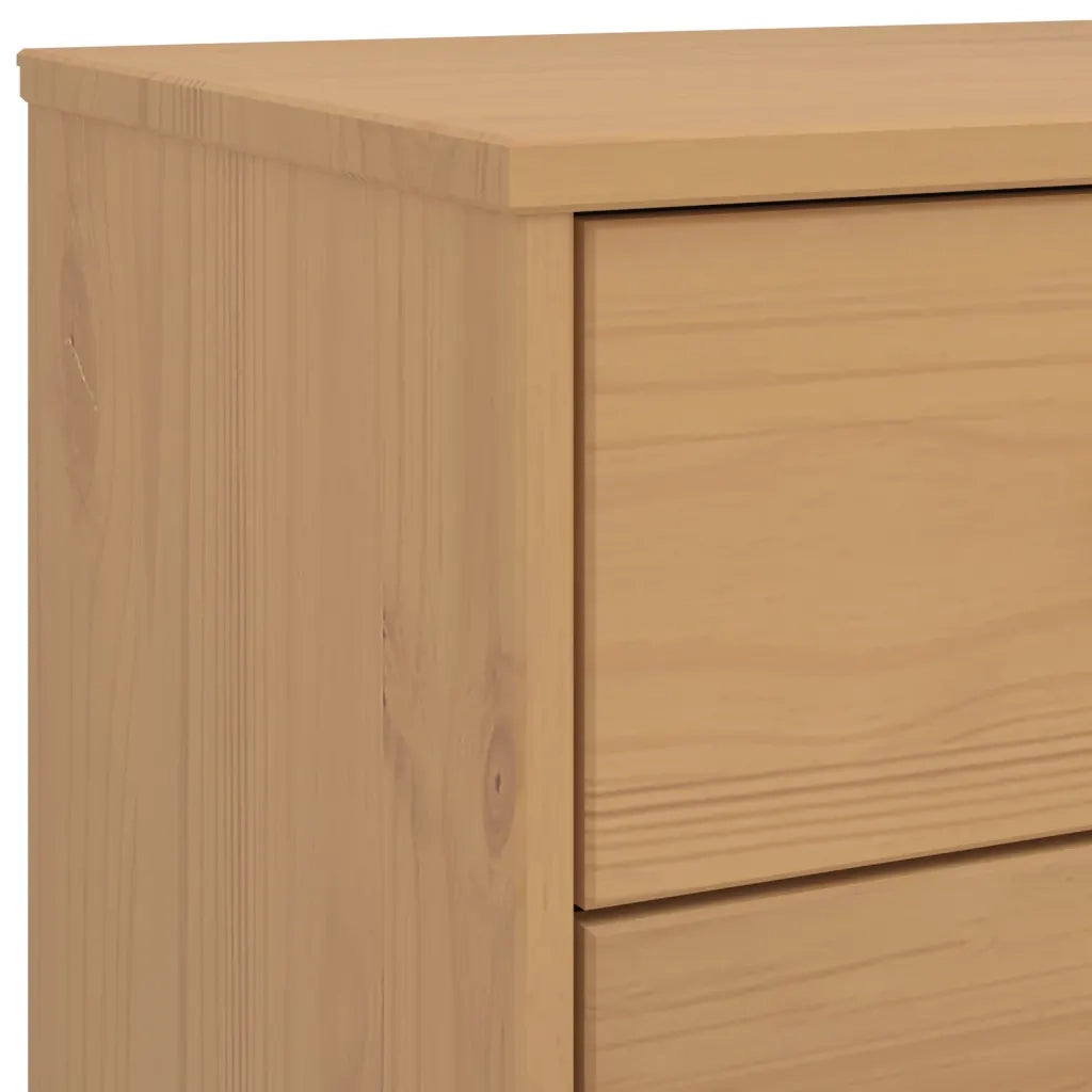Cassettiera OLDEN Marrone in Legno Massello di Pino 358588