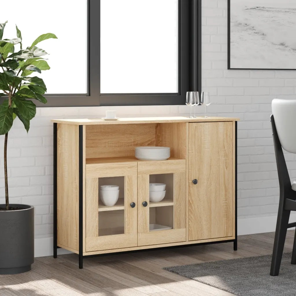 Credenza-Buffet-Armadio da cucina Rovere Sonoma 100x35x75 cm in Legno Multistrato