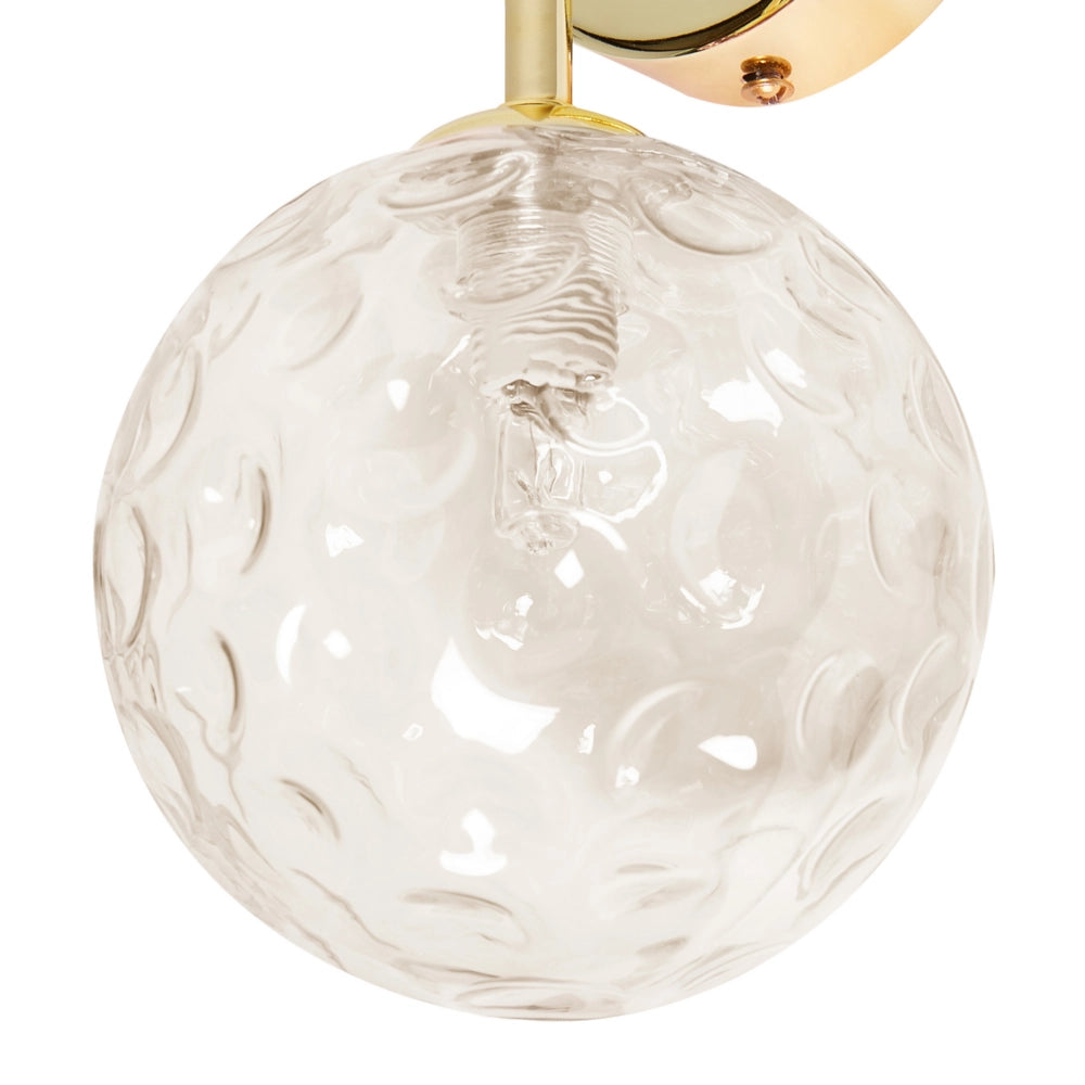 Set di 2 lampade da parete con paralume in vetro beige e metallo dorato stile Industriale moderno