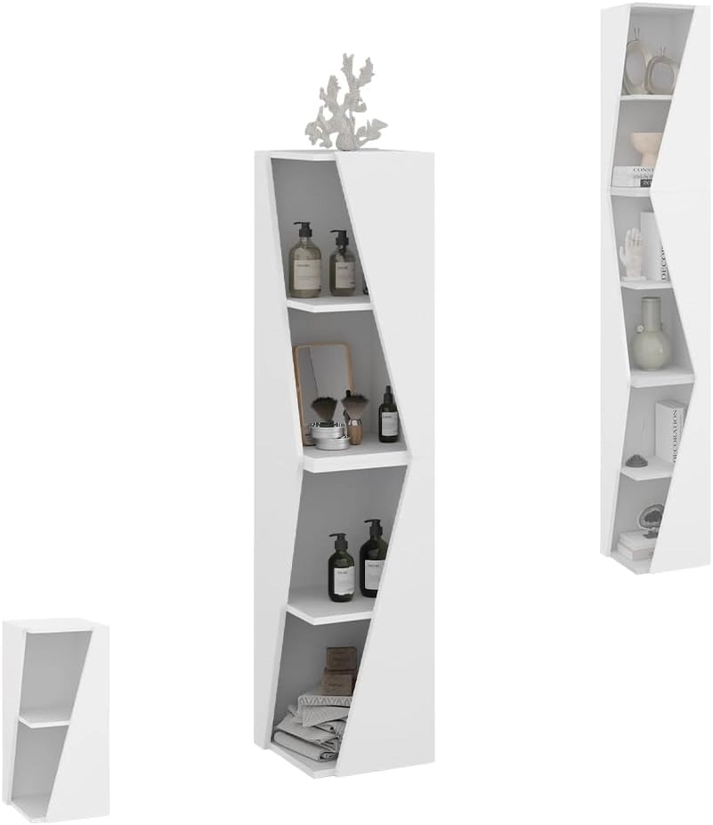 Armadio per il bagno Benno, Bianco, 31.6 x 70.5 cm con 3 ripiani, per la conservazione in bagno, combinabile con altri moduli