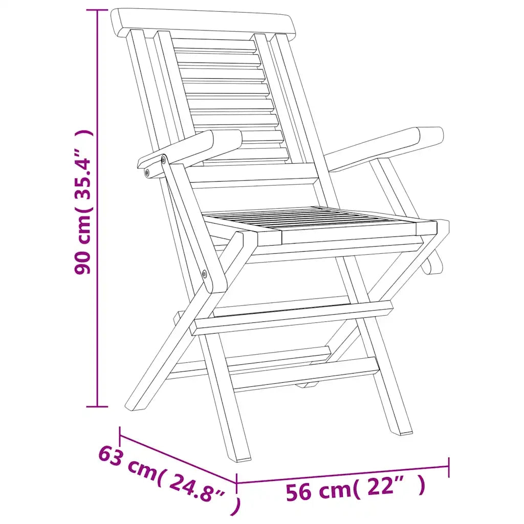 Set da Pranzo per Giardino 5 pz in Legno Massello di Teak 3155035