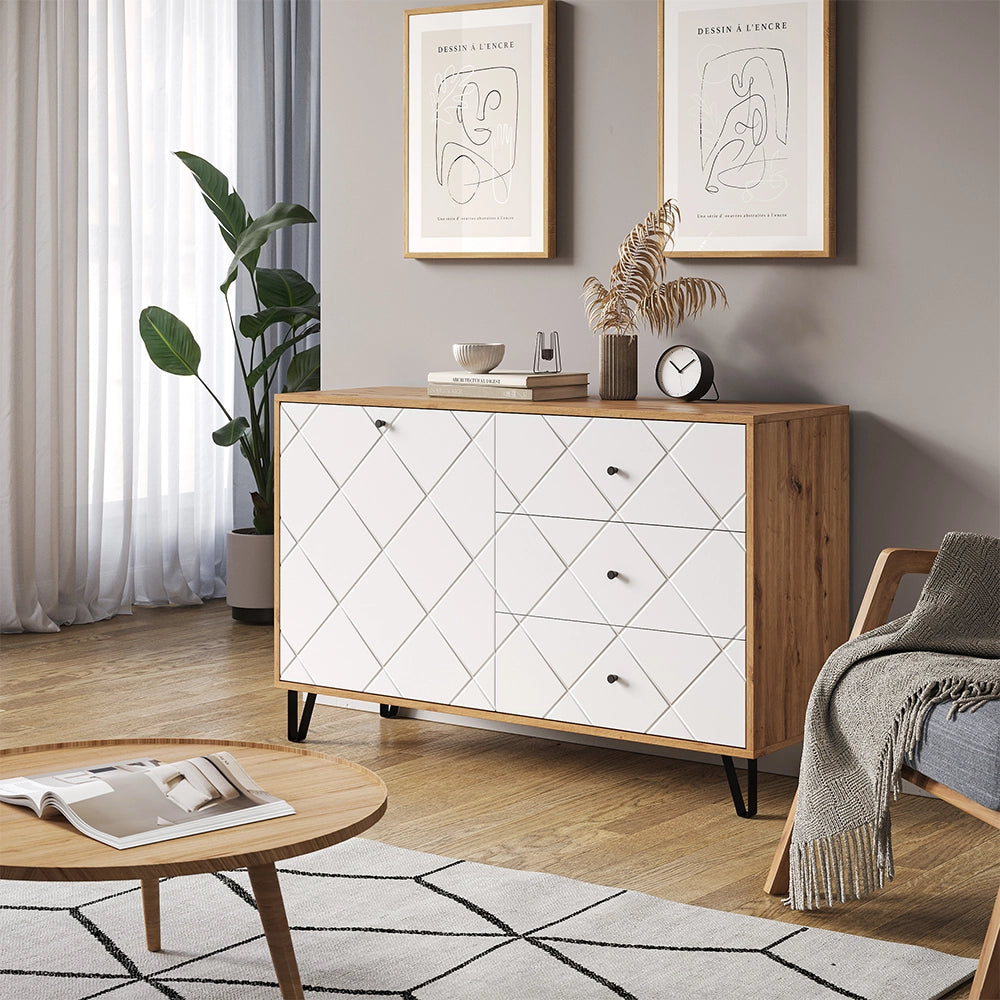 Vicco Cassettiera per camera da letto Rovere artigianale 40 x 78 cm