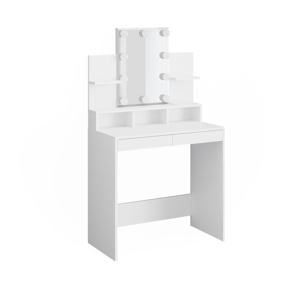 Vicco Tavolo da toeletta Bianco 80 cm con illuminazione a LED