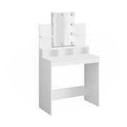 Vicco Tavolo da toeletta Bianco 80 cm con illuminazione a LED