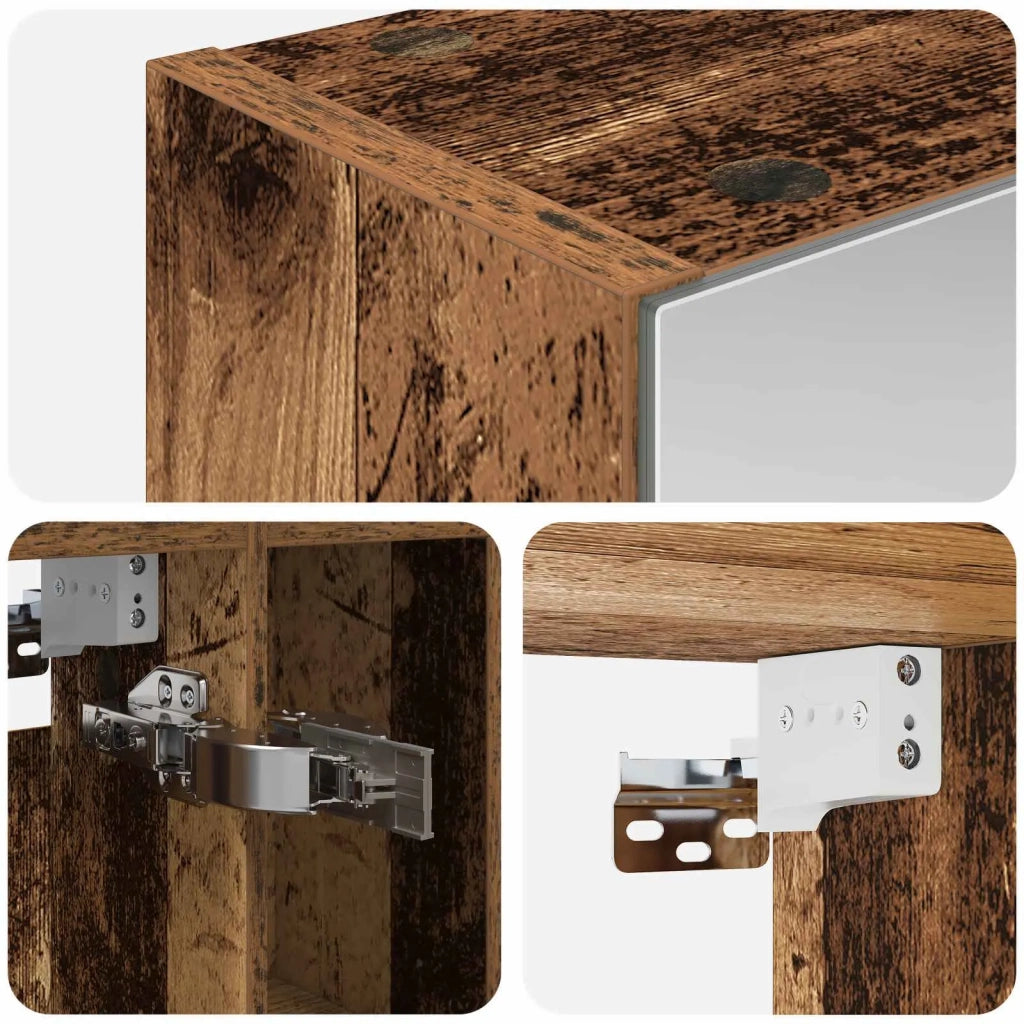 Mobiletto per specchio da bagno Legno vecchio 60 x 14.5 x 70 cm