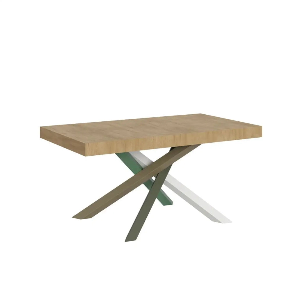 Tavolo allungabile 160/264x90 cm Volantis colore quercia natura gambe multicolore 4/A