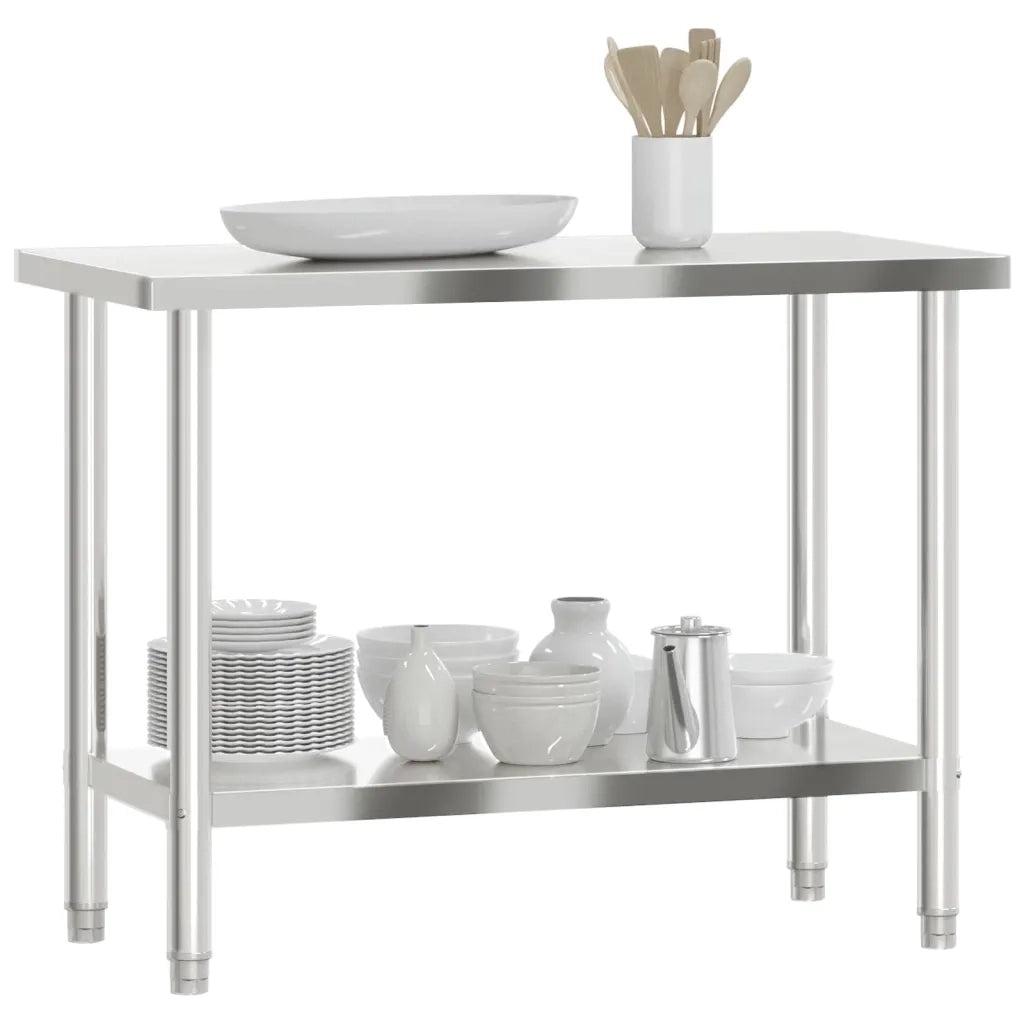 Tavolo da Lavoro da Cucina 110x55x85 cm in Acciaio Inossidabile 376455