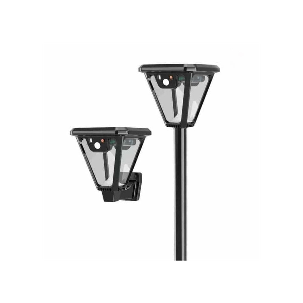 Trade Shop - Lampione Lampada Luce Solare Giardino A Led Su Picchetto Con Telecomando Sensore -