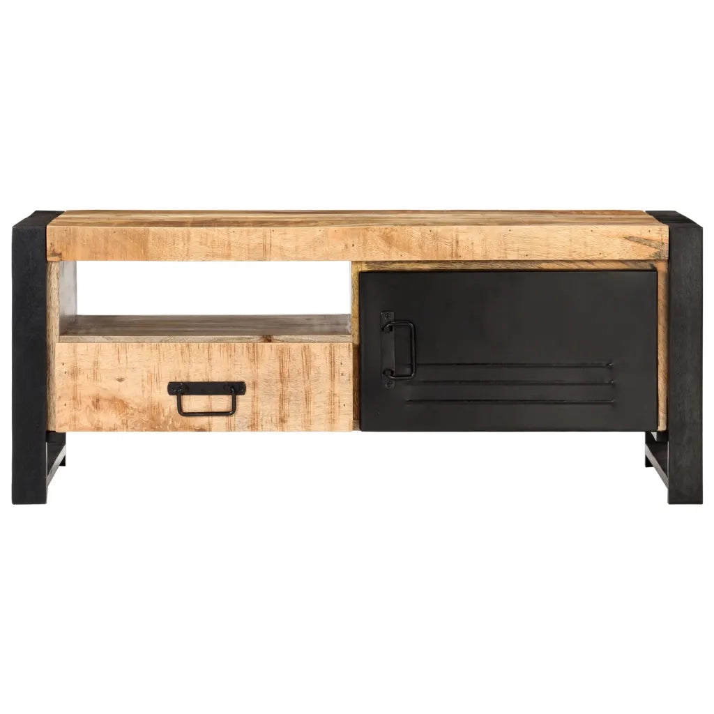 Tavolino da Salotto 100x50x40 cm in Legno Grezzo di Mango 320194